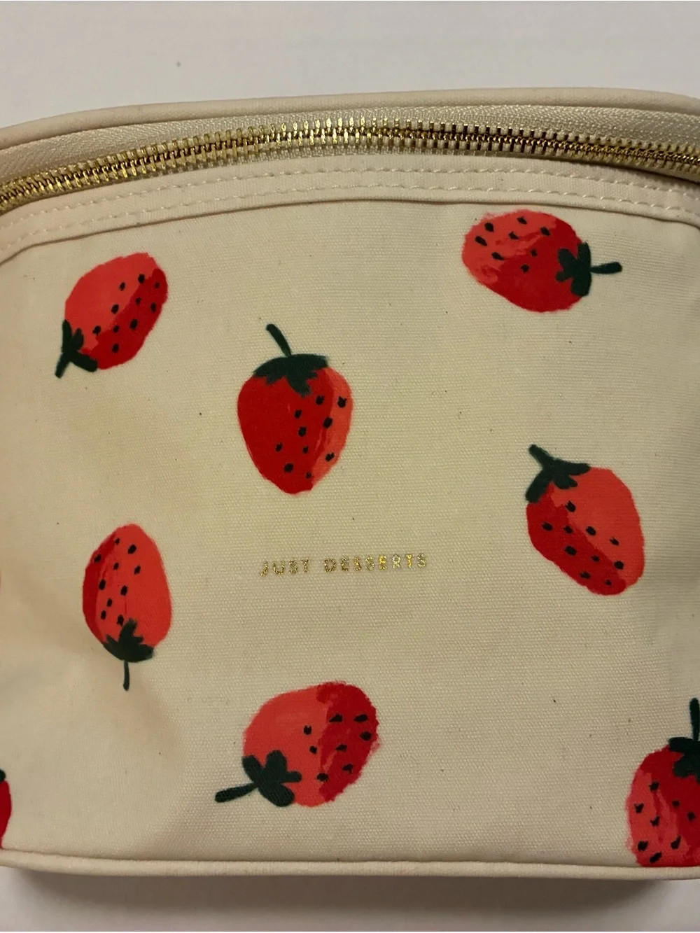 kate spade Cream Cosmetic Pouch with Strawberry Print